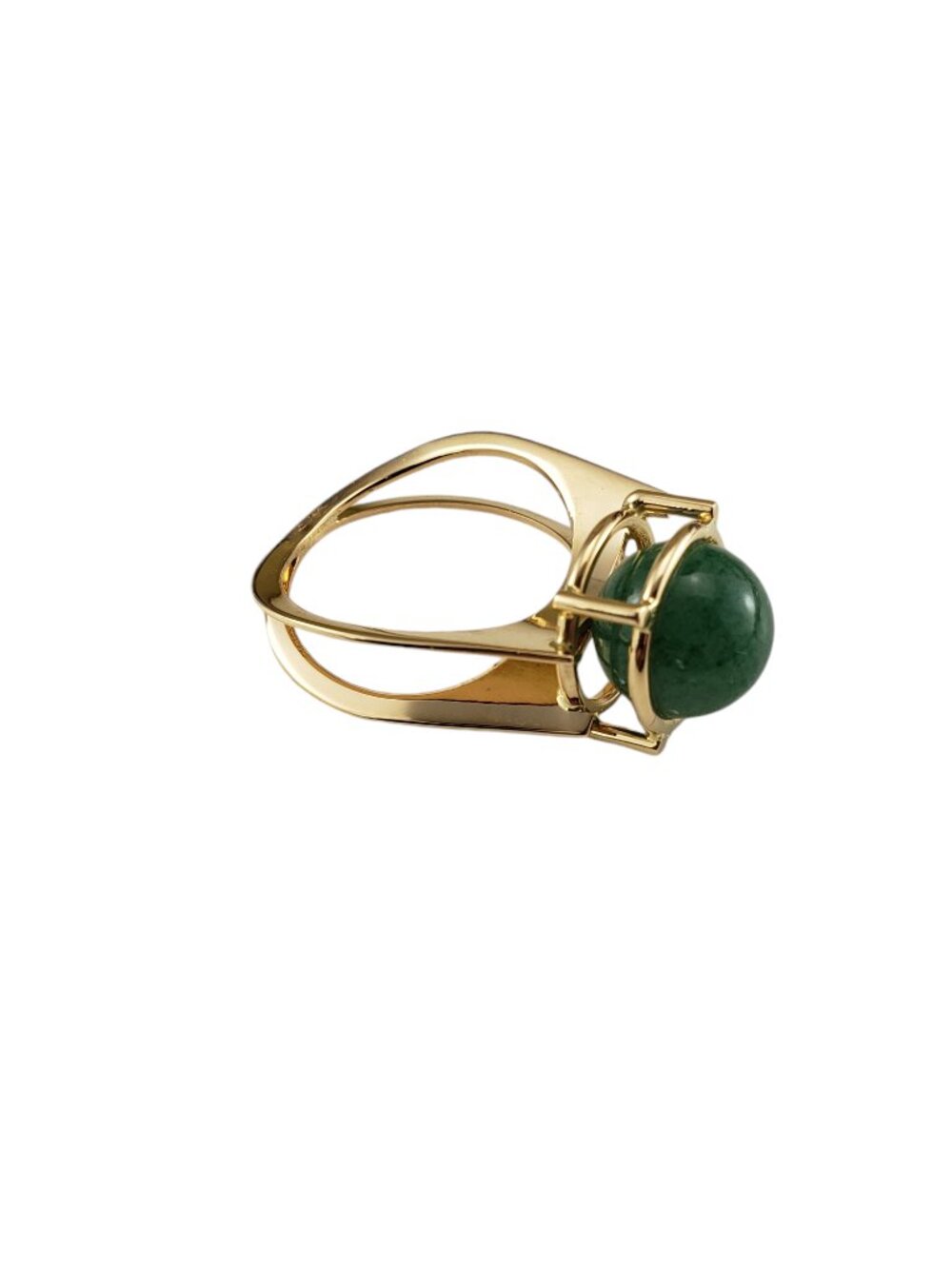 14 Karat Yellow Gold Aventurine Quartz Double Band Ring Size 7 #19043 - Picture 4 of 9